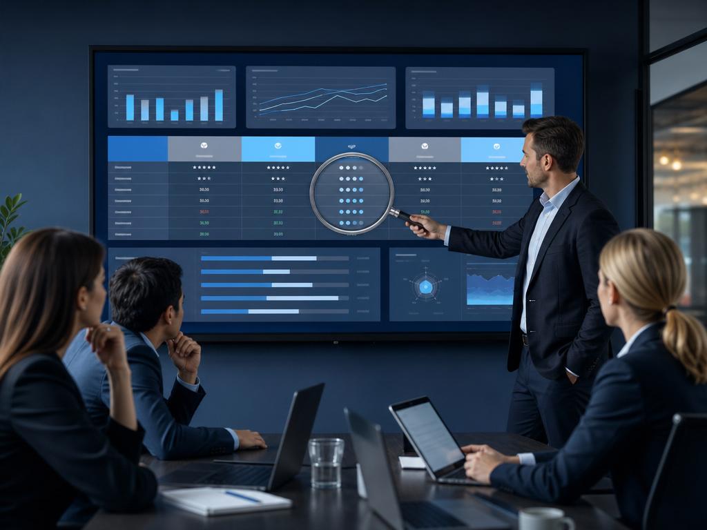 Side-by-side competitive analytics comparison presentation