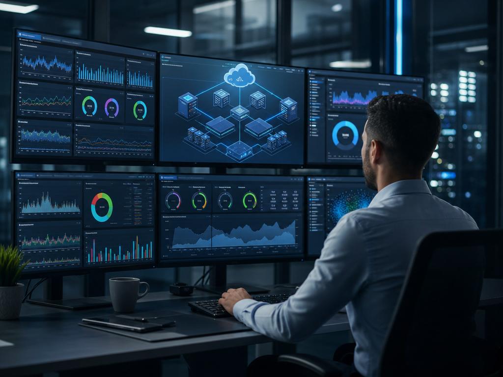 Multi-monitor performance benchmarking and solution sizing workspace