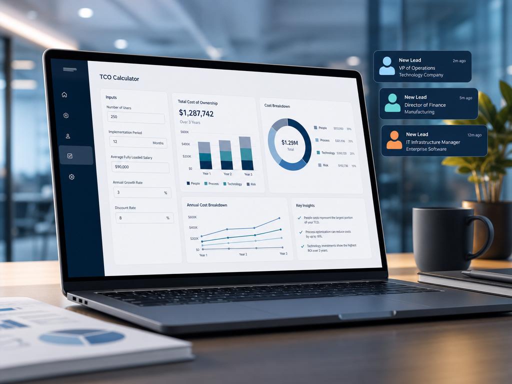 Branded TCO calculator generating qualified sales leads