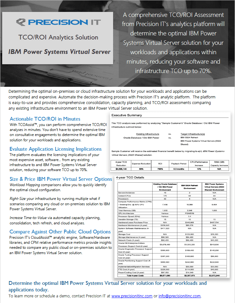 A white paper with black text and a picture of an ibm power systems virtual server.